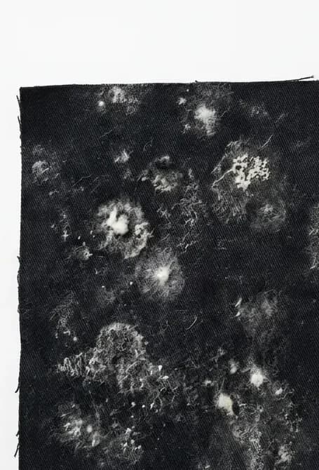 Fabric extraction showing debris before treatment